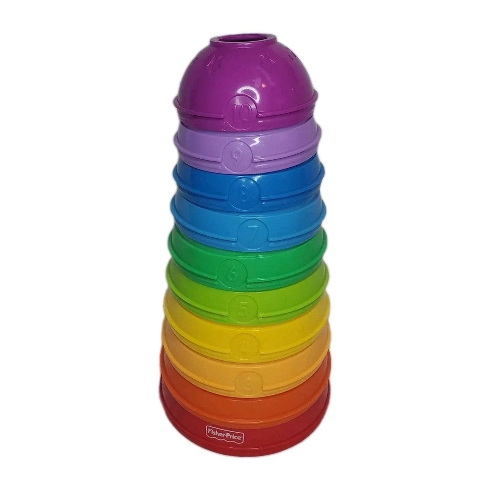 Fisher Price Stack And Roll Numbered 1-10 Nesting Cups Baby Toy NO BALL TOP